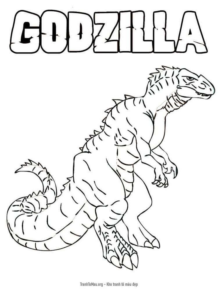 Tải tranh tô màu Quái Vật Godzilla To Lớn