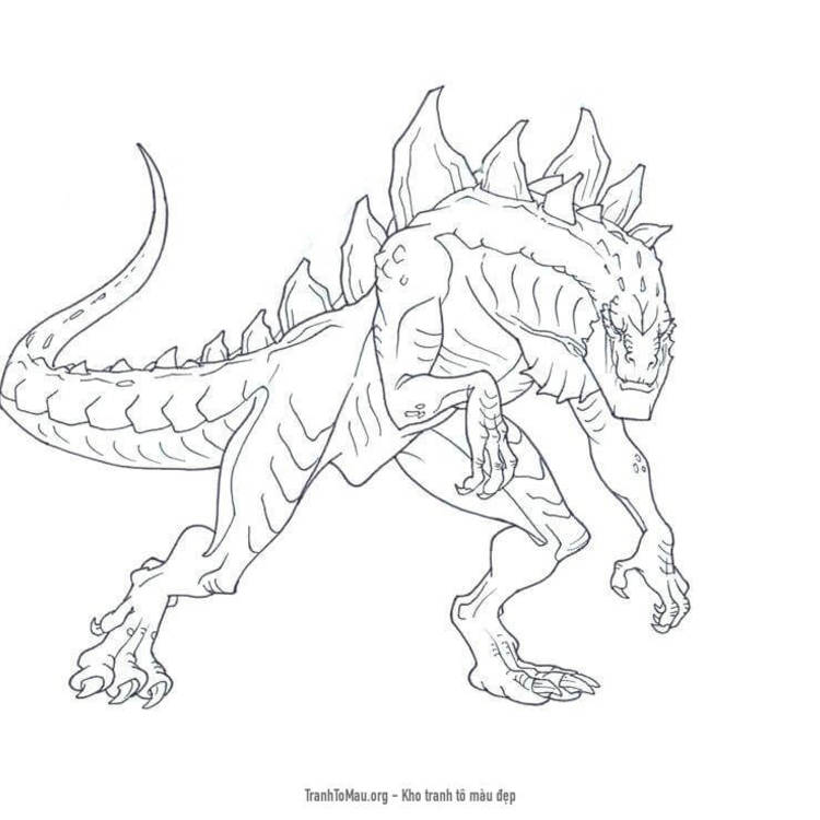 Trang màu Godzilla  bản vẽ 3