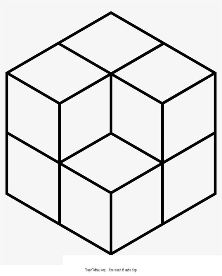 Tải tranh tô màu Rubik 2x2