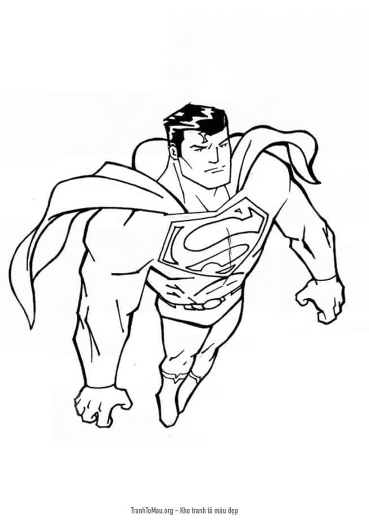Tải tranh tô màu Siêu Nhân Superman Bay Lên