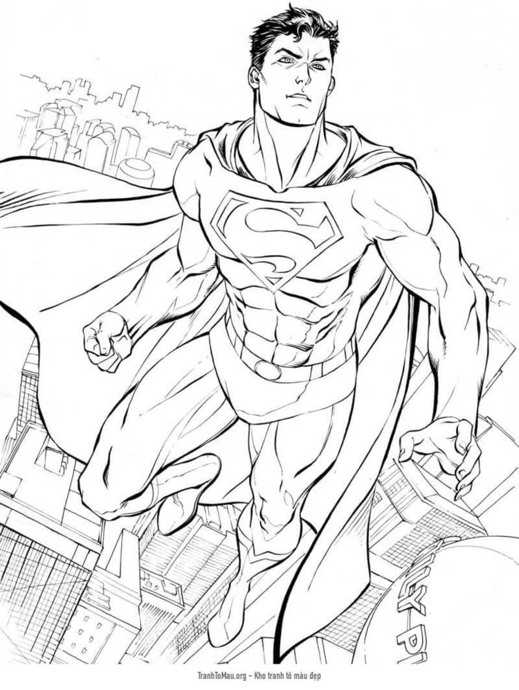 Tải tranh tô màu Siêu Nhân Superman Cơ Bắp