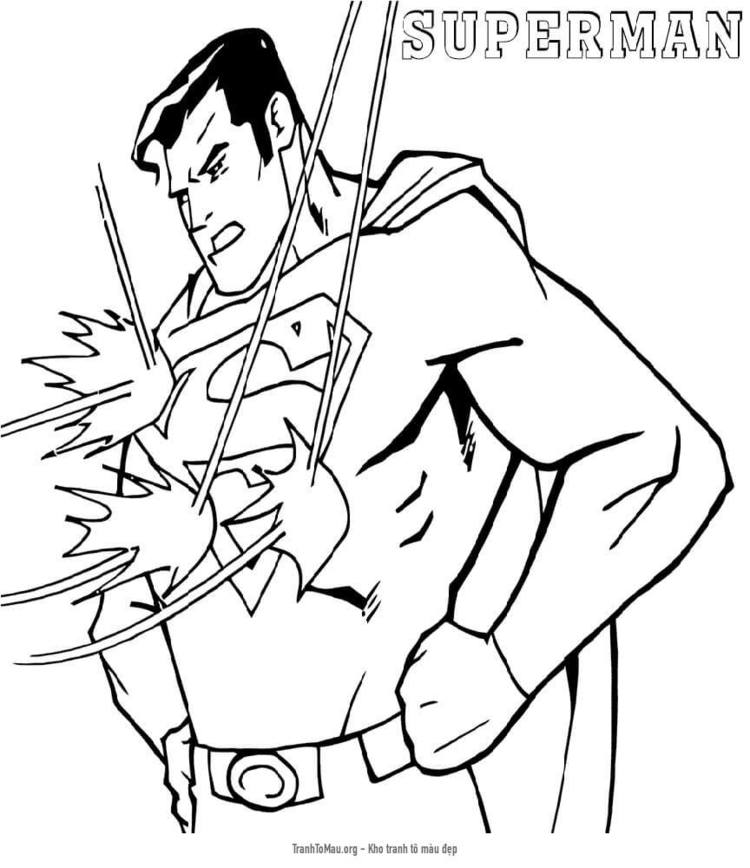 Tải tranh tô màu Siêu Nhân Superman Đỡ Đạn