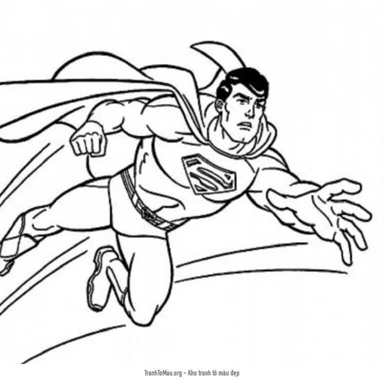 Tải tranh tô màu Siêu Nhân Superman Hoảng Hốt