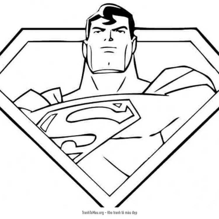 Tải tranh tô màu Siêu Nhân Superman và Biểu Tượng