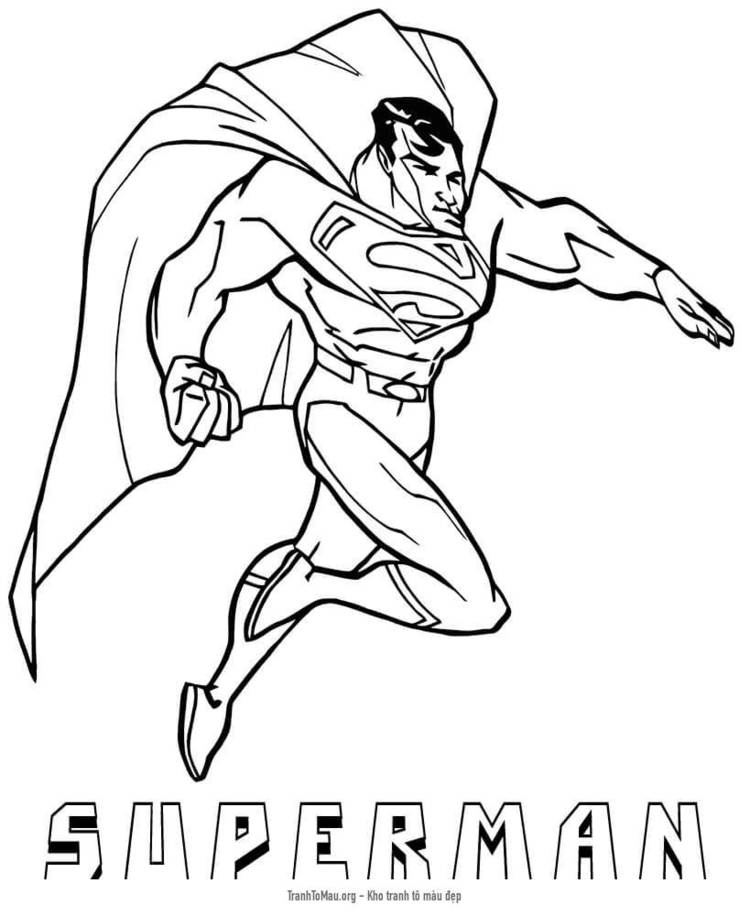Tải tranh tô màu Siêu Nhân Superman