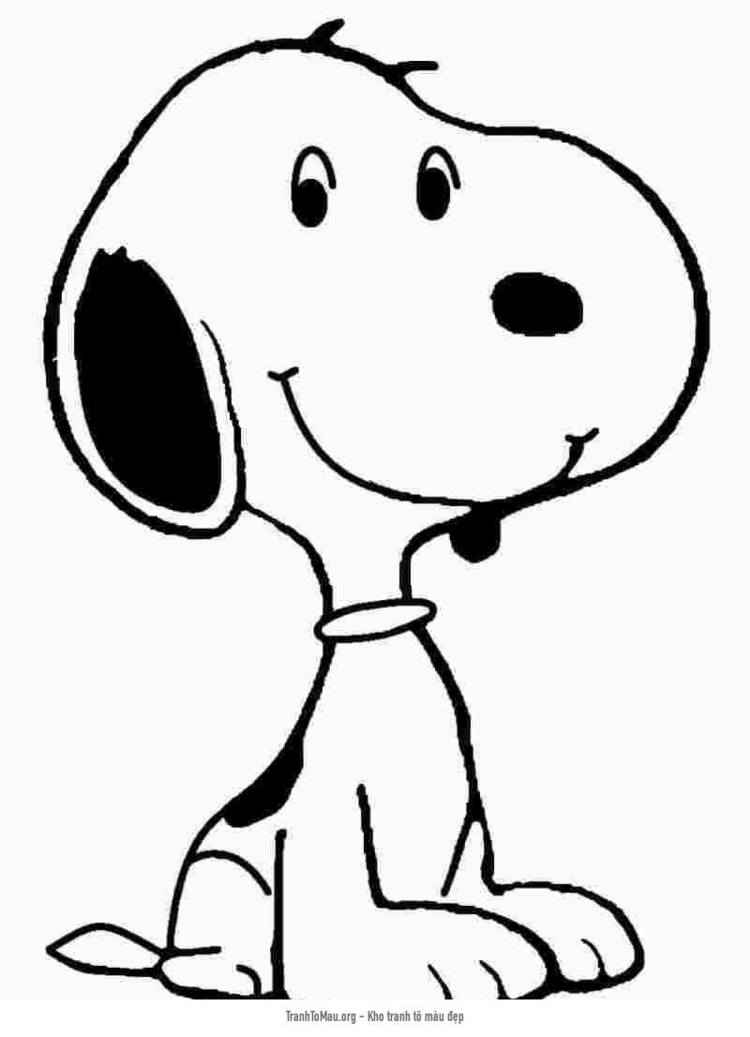 Tải tranh tô màu Snoopy Mỉm Cười