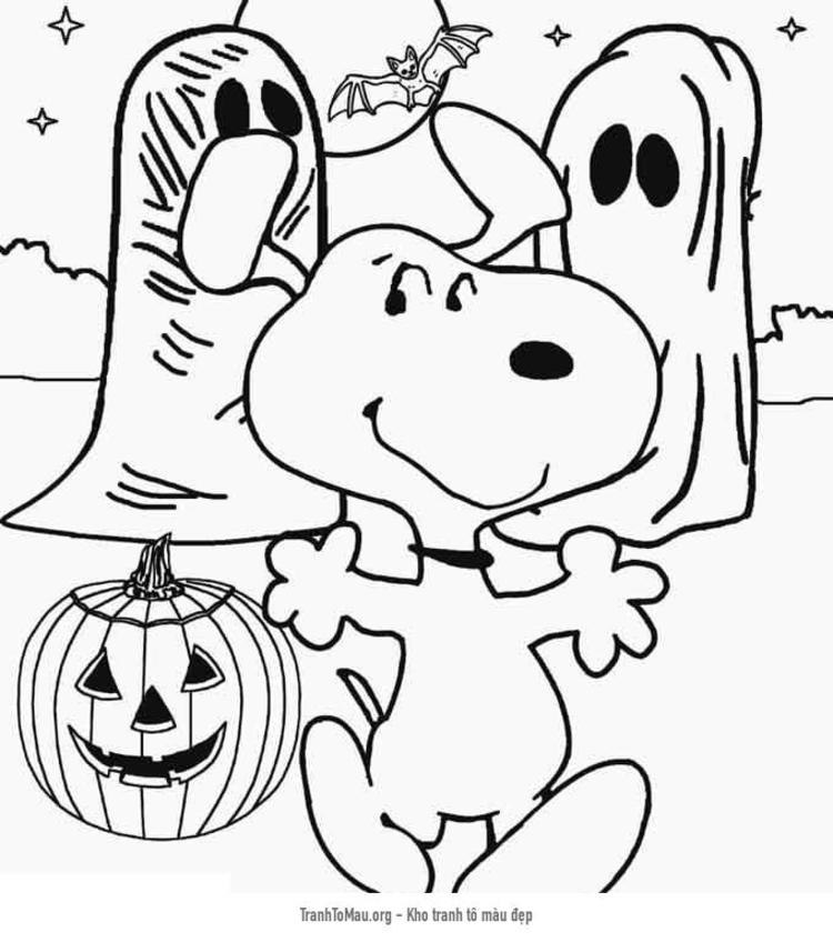 Tải tranh tô màu Snoopy và Lễ Hội Hóa Trang