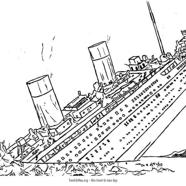 Tải tranh tô màu Tàu Titanic Chìm
