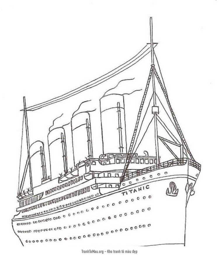 Tải tranh tô màu Tàu Titanic Lớn