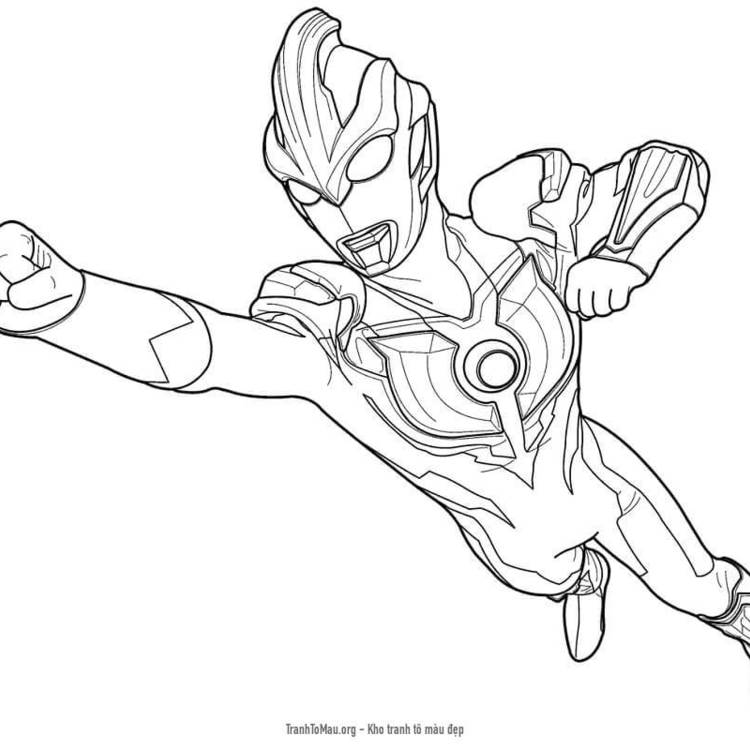 Tải tranh tô màu Ultraman Đang Bay