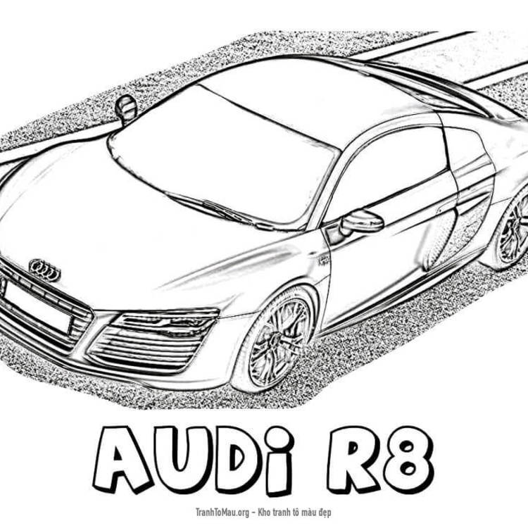 Tải tranh tô màu Xe Audi R8