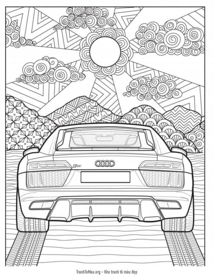 Tải tranh tô màu Xe Audi