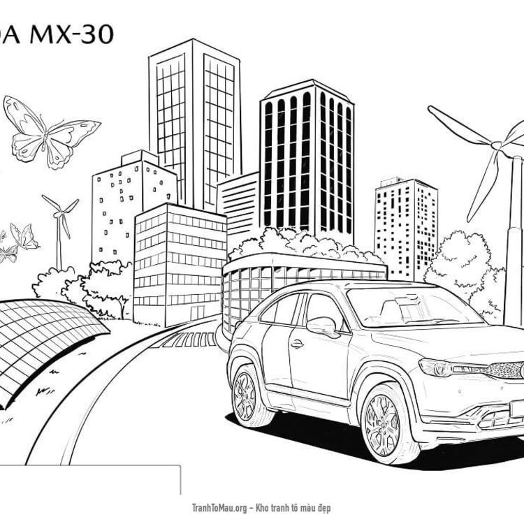 Tải tranh tô màu Xe Ô Tô Mazda MX 30