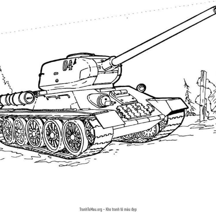 Tải tranh tô màu Xe Tăng T-34