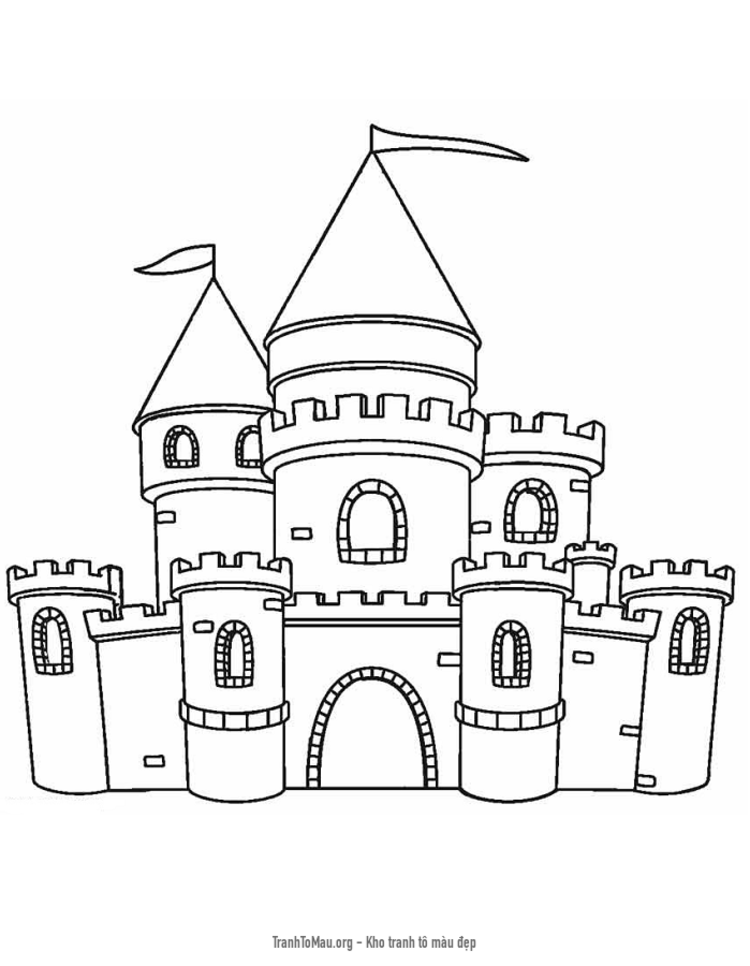 Tải tranh tô màu tòa lâu đài