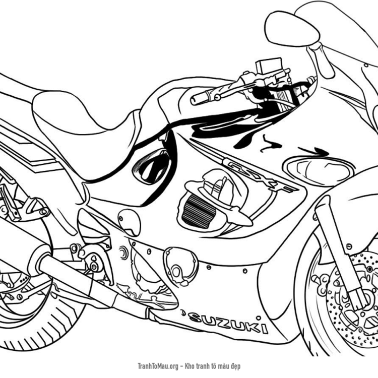 Tải tranh tô màu xe mô tô suzuki gsx 600f katana