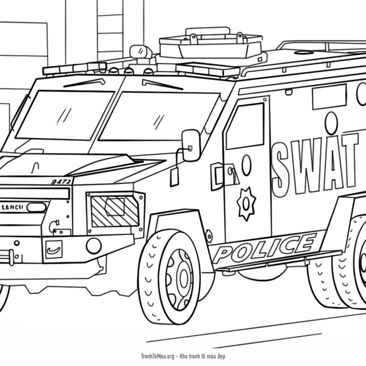 Tải tranh tô màu xe đặc nhiệm swat