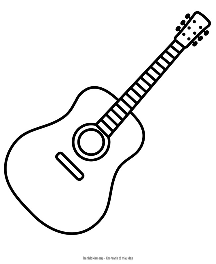 Tải tranh tô màu đàn guitar đơn giản
